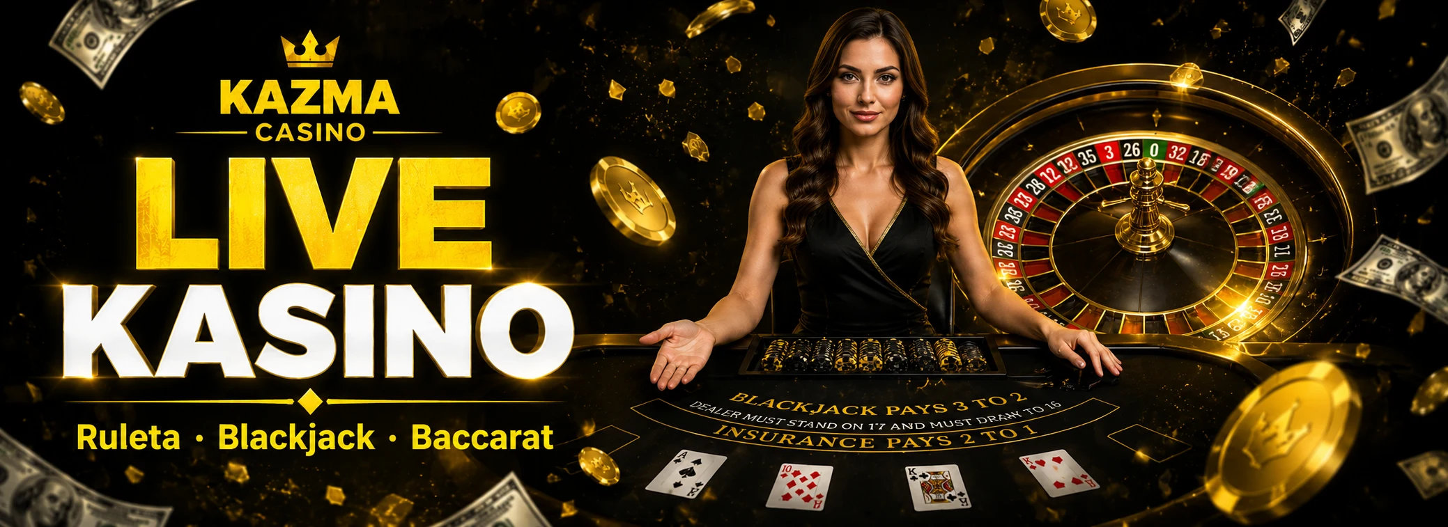 Živé stoly Evolution Gaming v Kazma Casino — ruleta, blackjack a baccarat nonstop